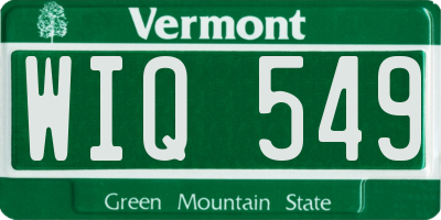 VT license plate WIQ549
