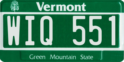 VT license plate WIQ551