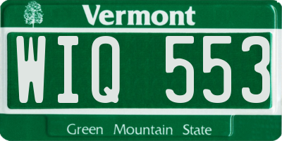 VT license plate WIQ553