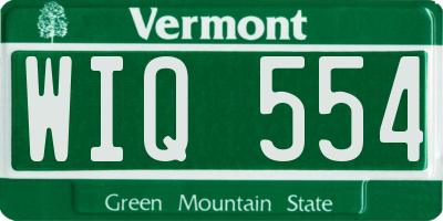 VT license plate WIQ554