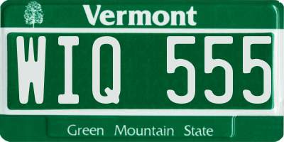 VT license plate WIQ555