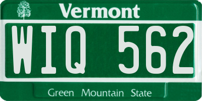 VT license plate WIQ562