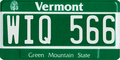 VT license plate WIQ566