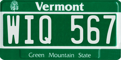 VT license plate WIQ567