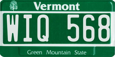 VT license plate WIQ568