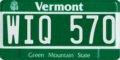 VT license plate WIQ570