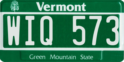 VT license plate WIQ573