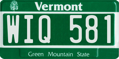 VT license plate WIQ581
