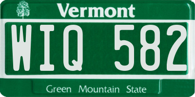 VT license plate WIQ582