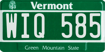 VT license plate WIQ585