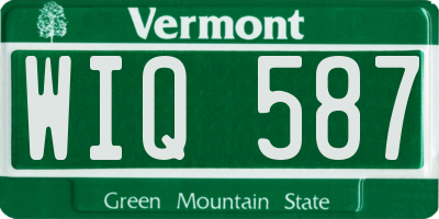 VT license plate WIQ587