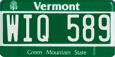 VT license plate WIQ589