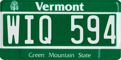 VT license plate WIQ594