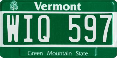 VT license plate WIQ597