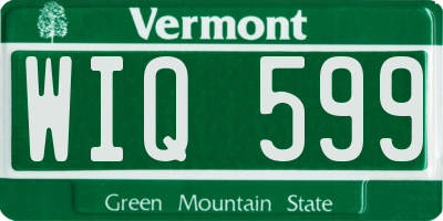 VT license plate WIQ599