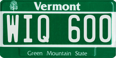 VT license plate WIQ600