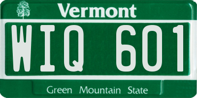 VT license plate WIQ601