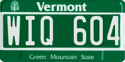 VT license plate WIQ604