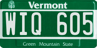 VT license plate WIQ605