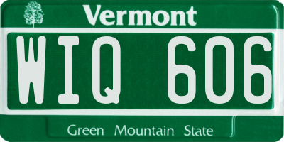VT license plate WIQ606