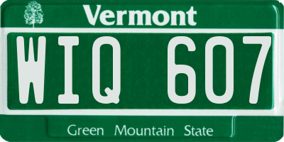 VT license plate WIQ607
