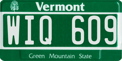 VT license plate WIQ609