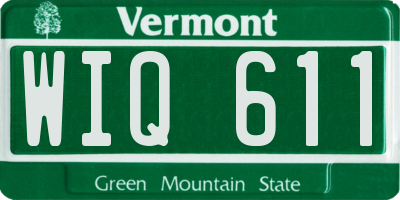 VT license plate WIQ611
