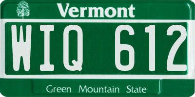 VT license plate WIQ612