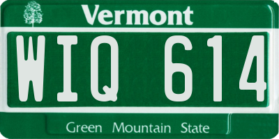 VT license plate WIQ614