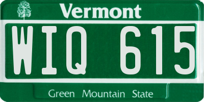 VT license plate WIQ615
