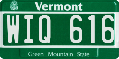 VT license plate WIQ616