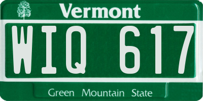 VT license plate WIQ617