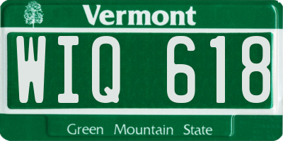 VT license plate WIQ618