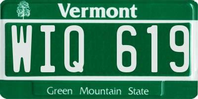 VT license plate WIQ619