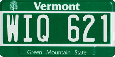 VT license plate WIQ621