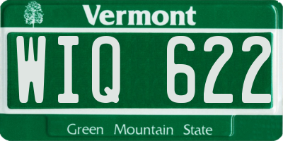 VT license plate WIQ622