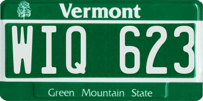VT license plate WIQ623