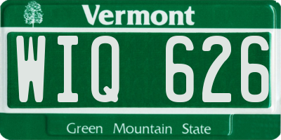 VT license plate WIQ626