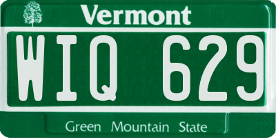 VT license plate WIQ629
