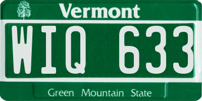 VT license plate WIQ633