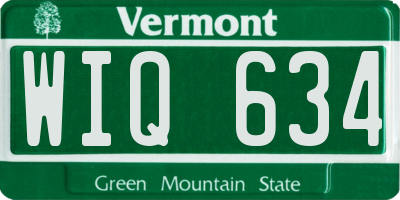 VT license plate WIQ634