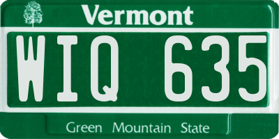 VT license plate WIQ635