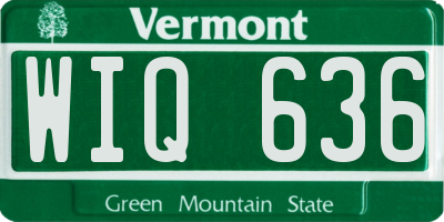 VT license plate WIQ636