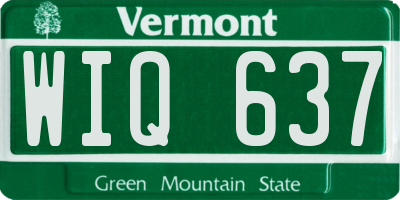 VT license plate WIQ637