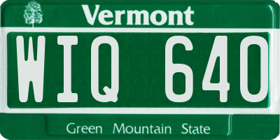 VT license plate WIQ640