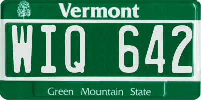 VT license plate WIQ642