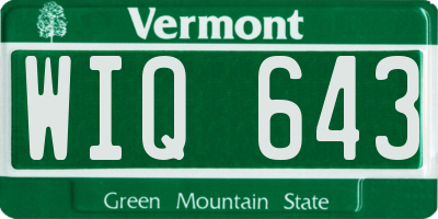 VT license plate WIQ643