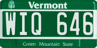 VT license plate WIQ646