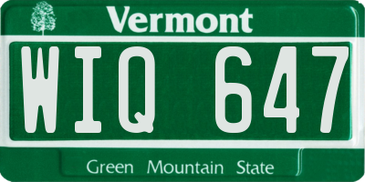 VT license plate WIQ647