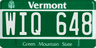 VT license plate WIQ648